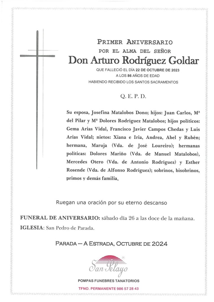 ANIV. ARTURO RODRÍGUEZ GOLDAR 26/10/2024