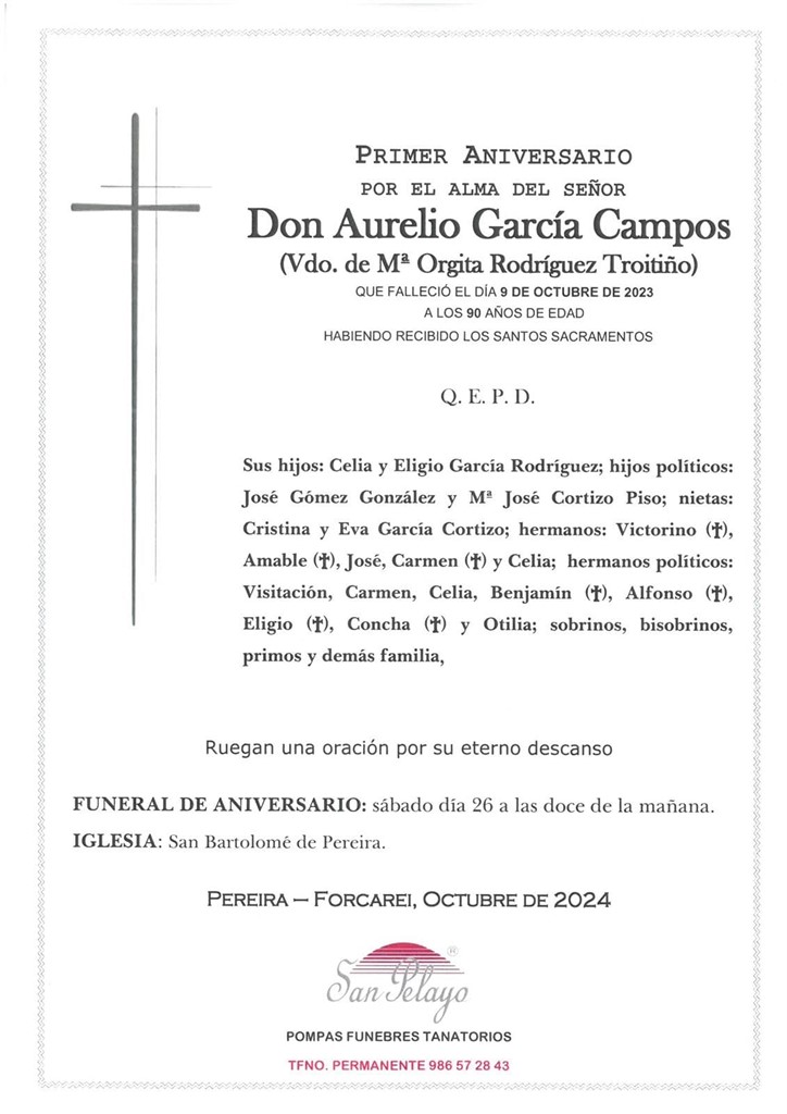 ANIV. AURELIO GARCIA CAMPOS 26/10/2024