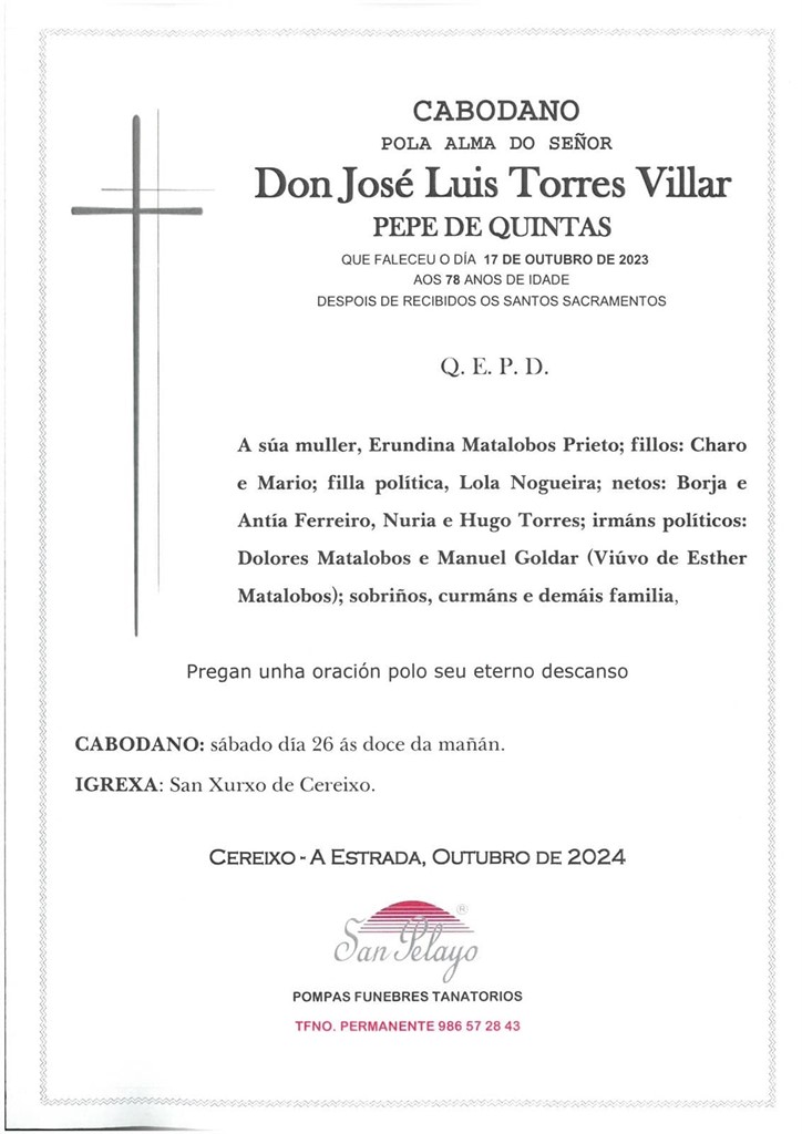 ANIV. JOSE LUIS TORRES VILLAR 26/10/2024