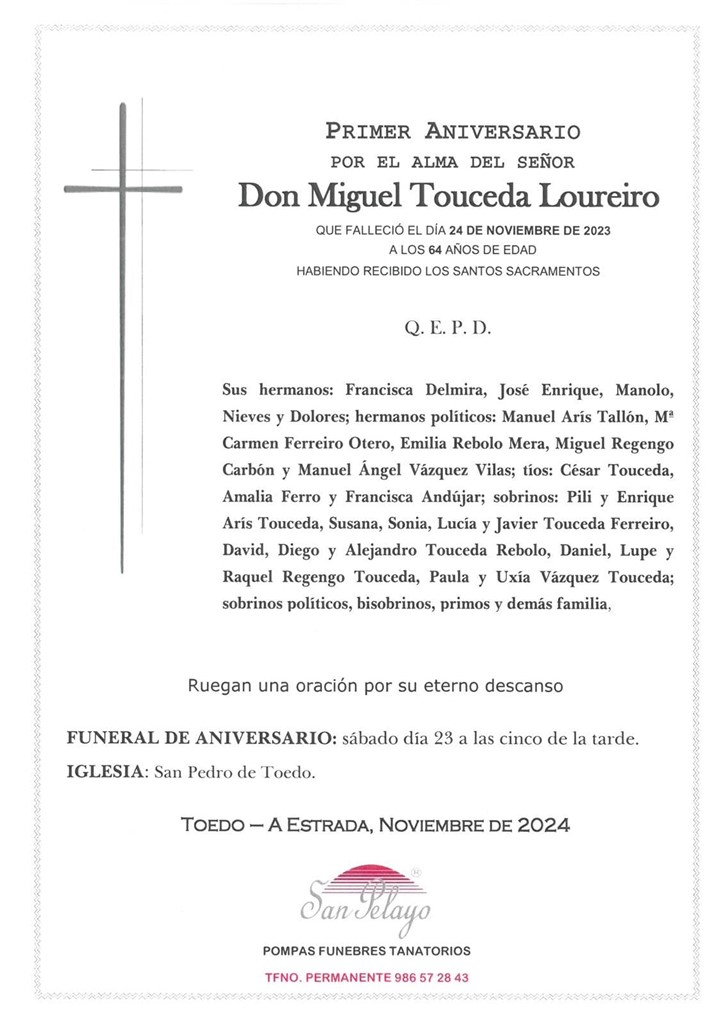 ANIV. MIGUEL TOUCEDA LOUREIRO 23/11/2024