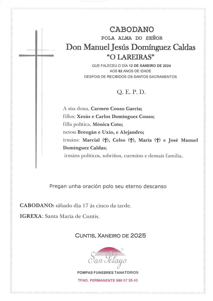 CABODANO: MANUEL JESÚS DOMÍNGUEZ CALDAS 18/01/25