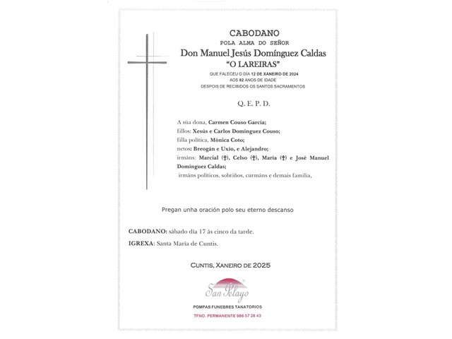 CABODANO: MANUEL JESÚS DOMÍNGUEZ CALDAS 18/01/25